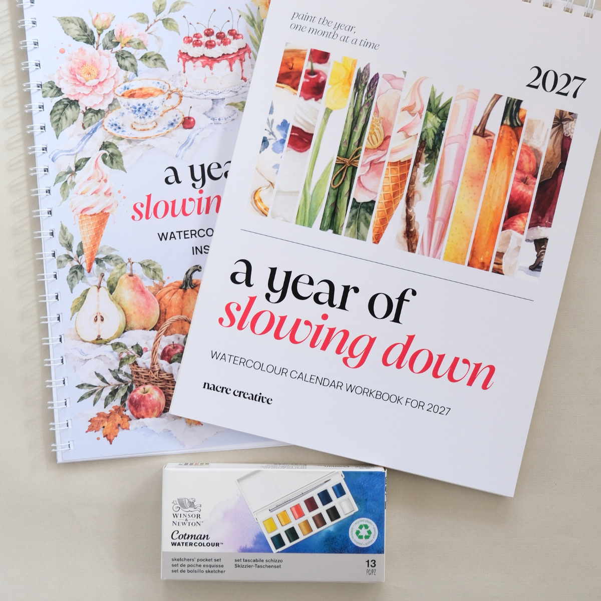 A Year of Slowing Down - Watercolour Calendar Workbook (2027)