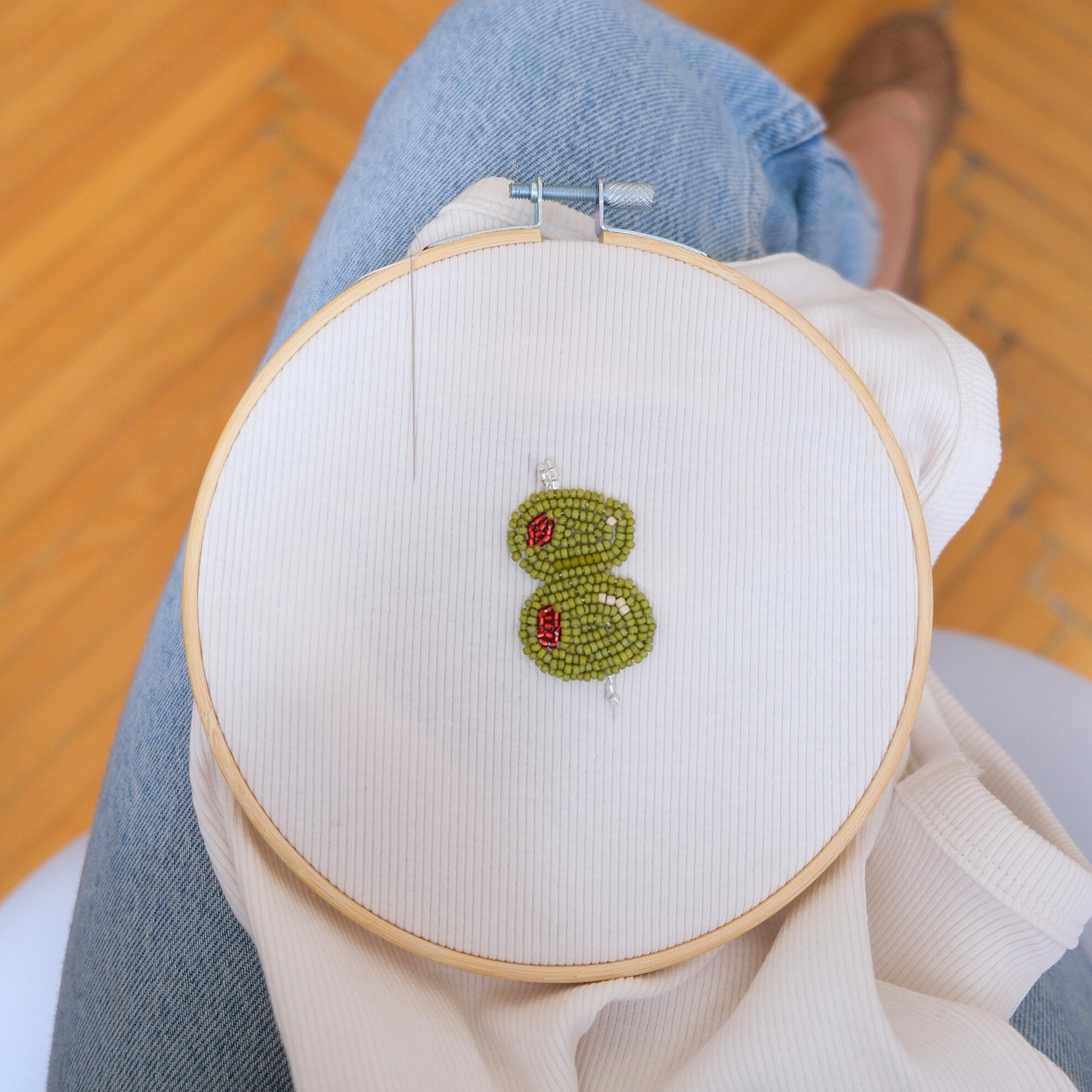 Beaded Embroidery Workshop - Olives & chili 🫒🌶️