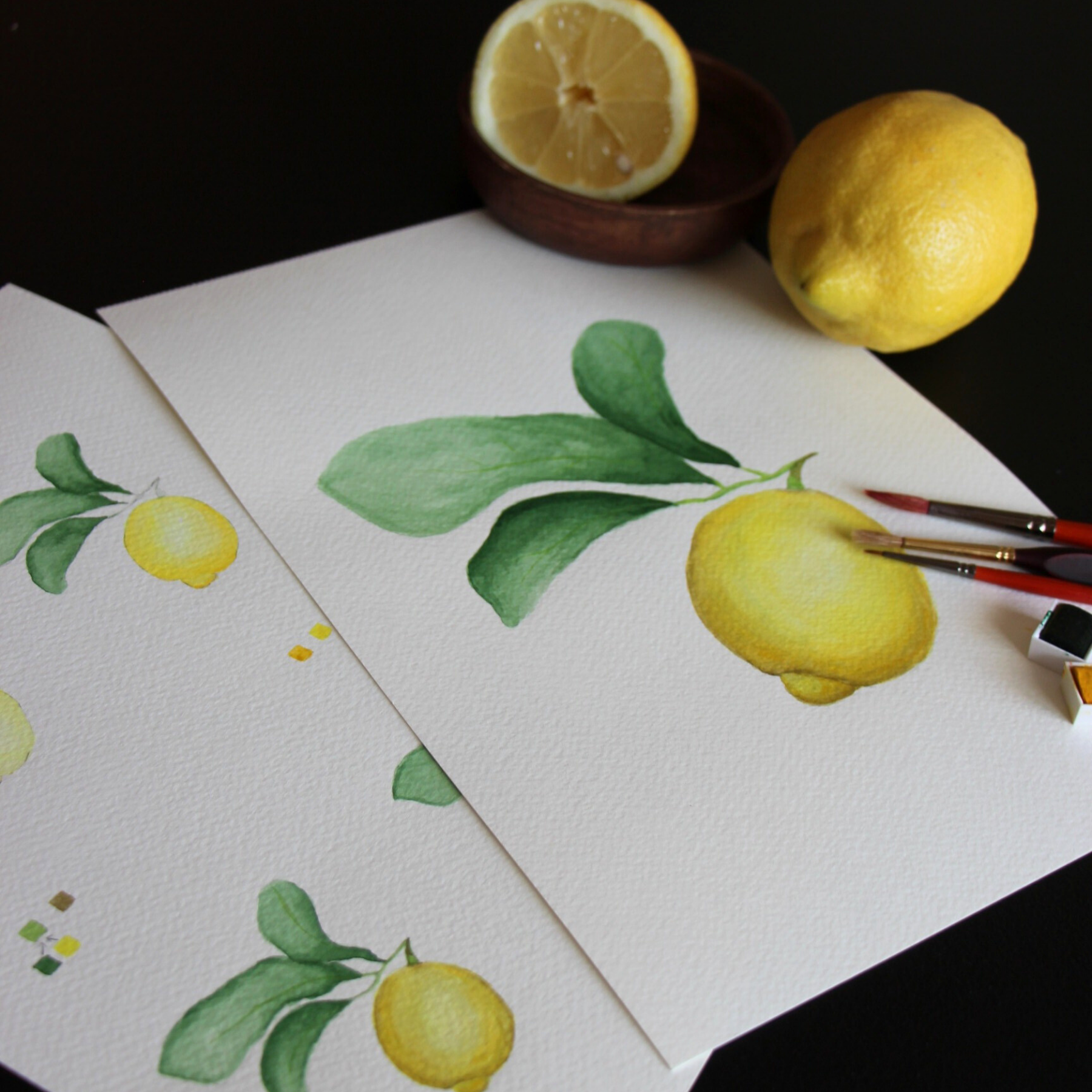 Watercolor Painting Workshop - Lemon 🍋 (pre-drawn pattern)