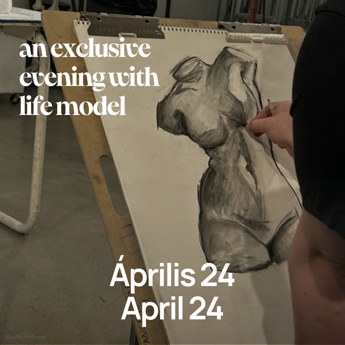 Figure Sketching Night – Egy Exkluzív Este (élő félakt modellel)