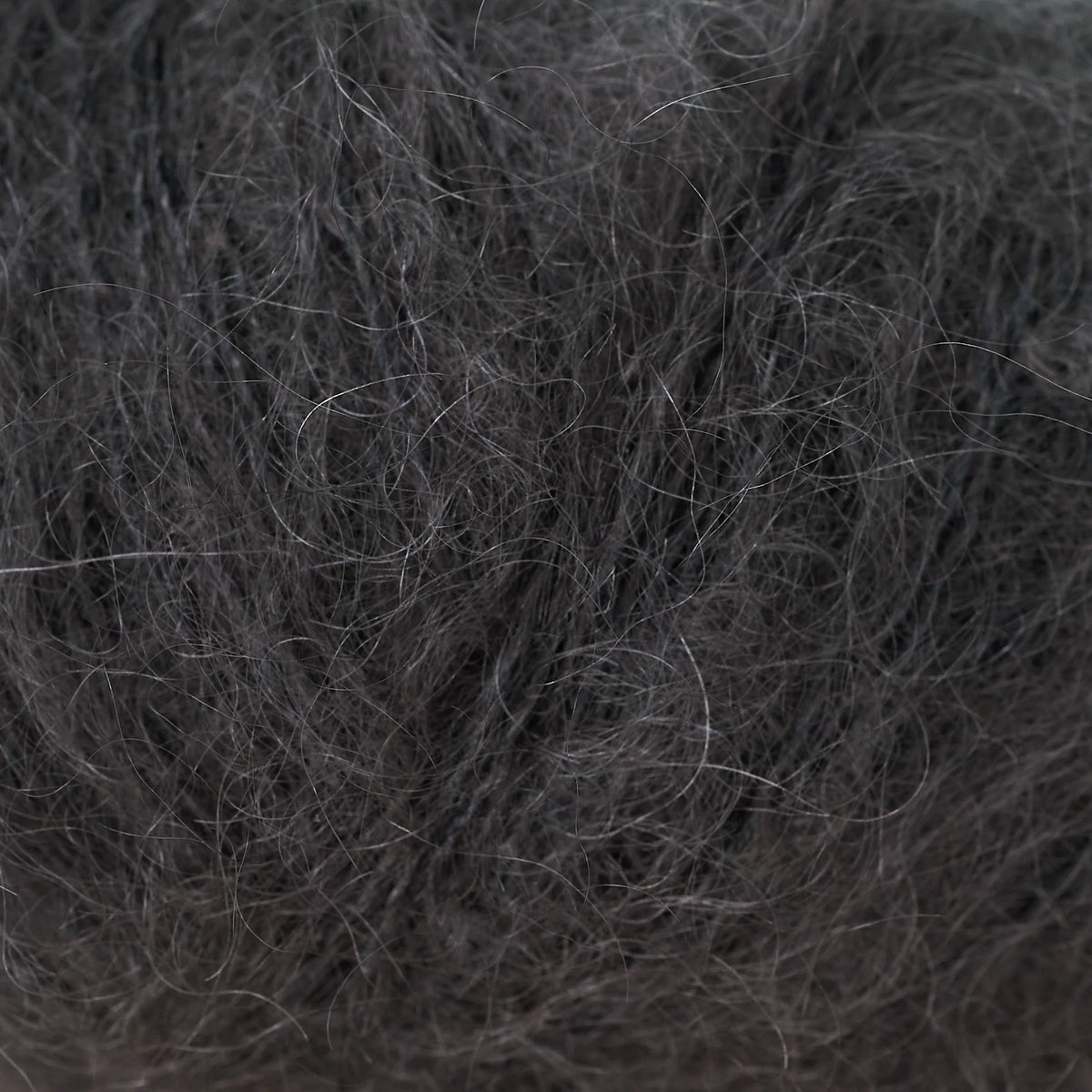 Close-up of Knitting for Olive Soft Silk Mohair yarn in Black Tea